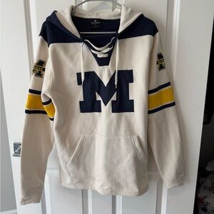 Colosseum Cream and Navy Hoodie with Yellow Accents